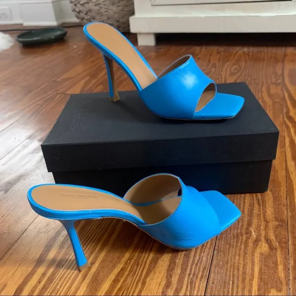 Flora Blue Kid Heels, Heels, Tony Bianco USA Blue Kid, 9.5