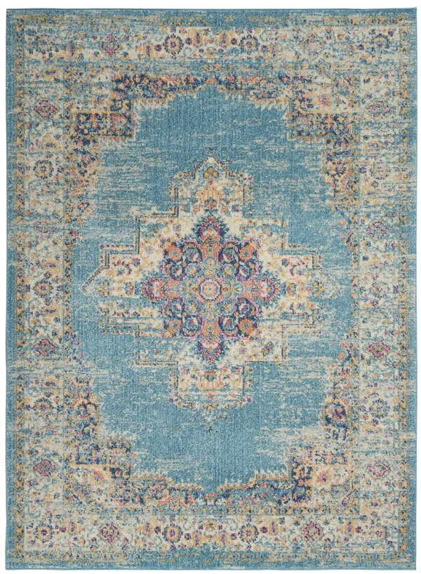 Nourison Passion Light Blue Area Rug - Size: 8& x 10&