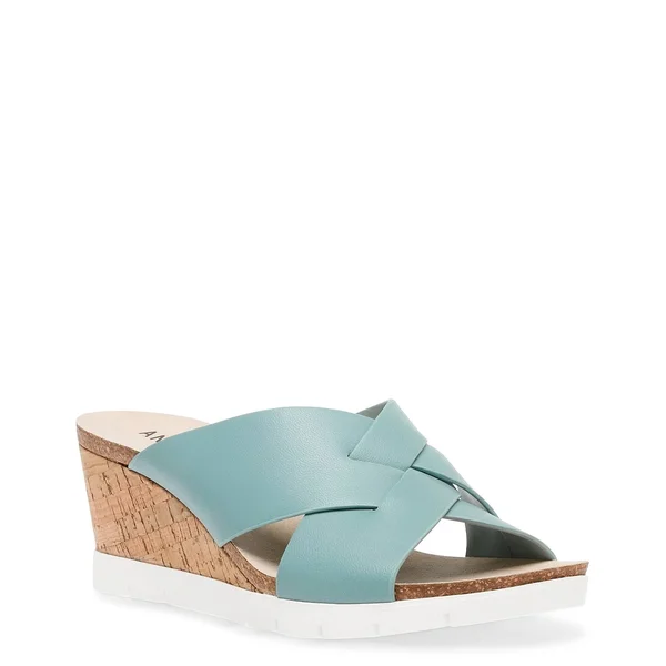 Anne Klein Lynzie Wedge Sandal - Women's - Light Blue - Wedge