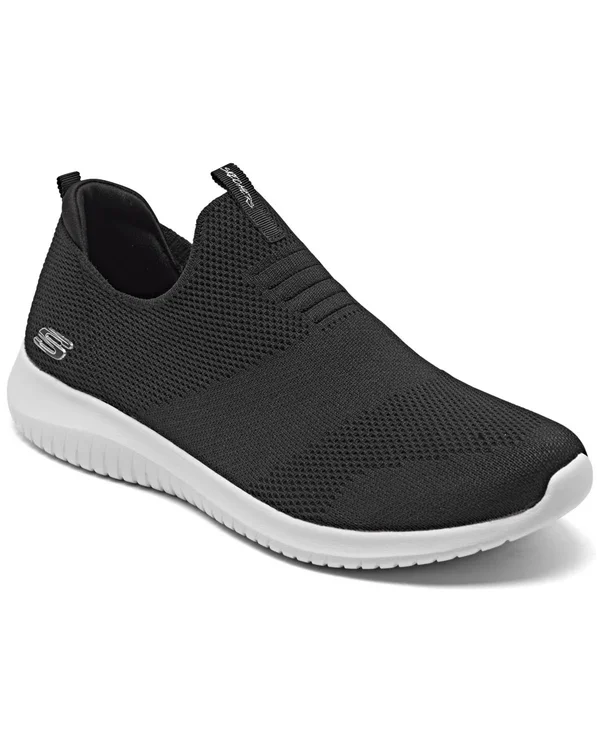 Skechers Women's Ultra Flex First Take Slip on Sneaker - Black/White