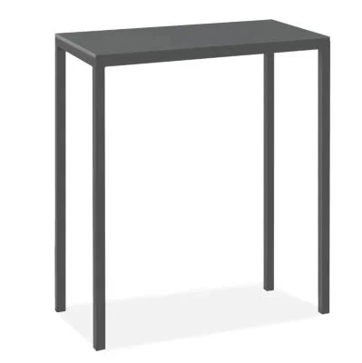 Room & Board - Modern Parsons 4 Person Patio Bar Table w/ Leg 24d 48W 42h 1.5x22 in Grey, 48W 24d 42h, Grey Recycled HDPE T
