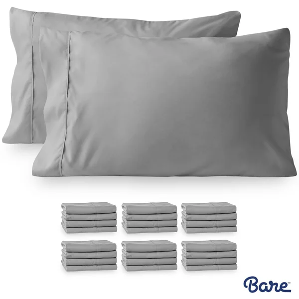 Premium 1800 Series Ultra-Soft Microfiber Pillowcase by Bare Home Light Grey, Size: Standard