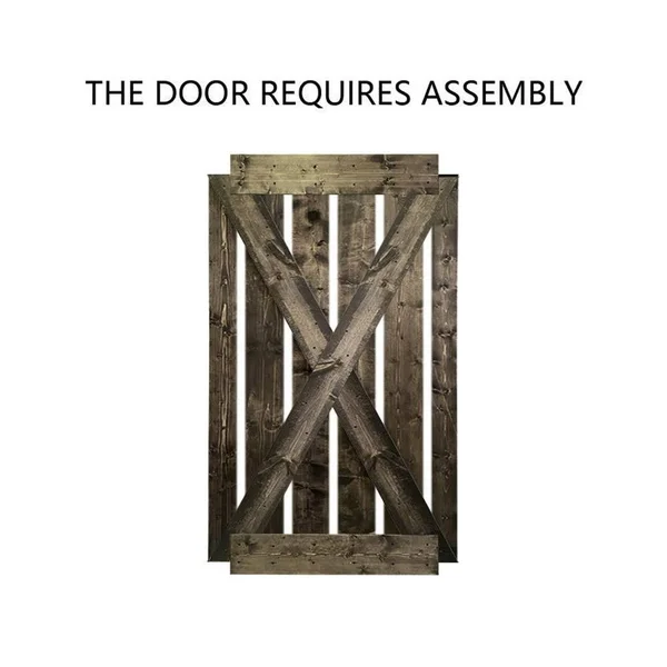 CALHOME 42 in. x 84 in. Distressed x Series Colonial Maple Solid Knotty Pine Wood Interior Sliding Barn Door Slab