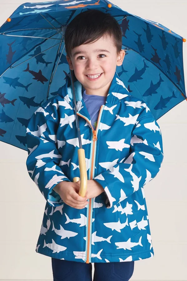 Hatley Color Changing Splash Jacket Great White Sharks 2