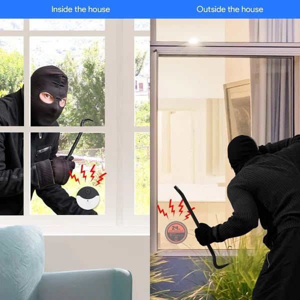 Smart Window Alarm Door Sensor, Vibration & Movement Detection 6-Pack