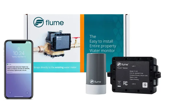 Flume Water monitor: Smart Home Water Monitoring to Detect Leaks & Track Water Usage in Real Time. Compatible with Alexa.