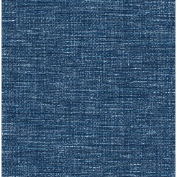 Exhale Denim Faux Grasscloth Wallpaper
