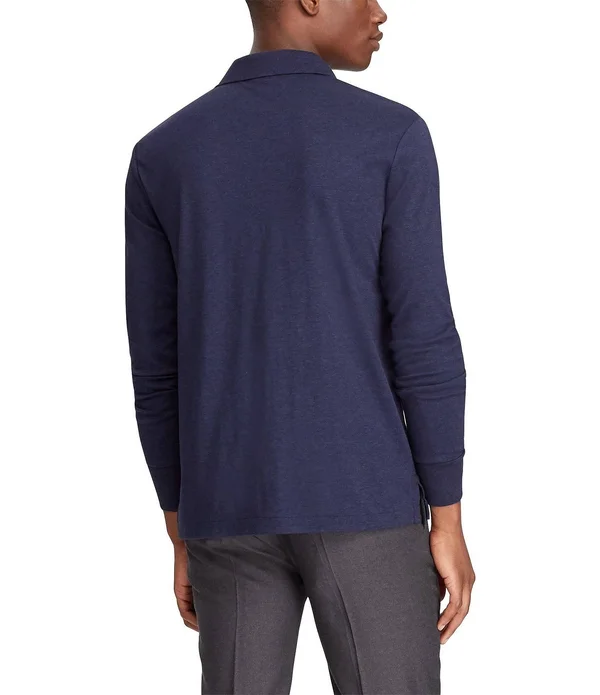 Ralph Lauren Polo Classic Fit Long-Sleeve Polo Shirt (Spring Navy, XL)