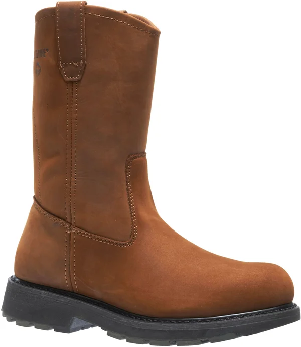 Wolverine 10x22 Leather Wellington Steel Toe Boots, Men's Brown