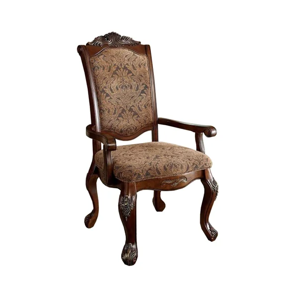 Cromwell Traditional Arm Chair, Antiqued Cherry Finish, Set of Two