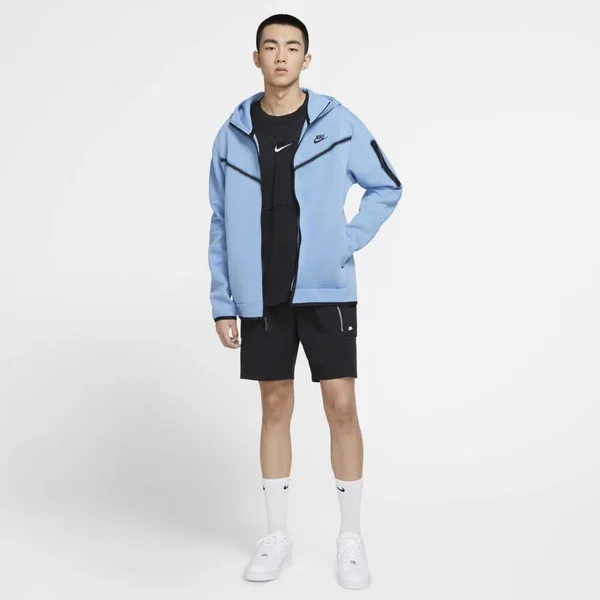Nike Mens Tech Fleece Full-Zip Hoodie - Blue Beyond/Black Size S