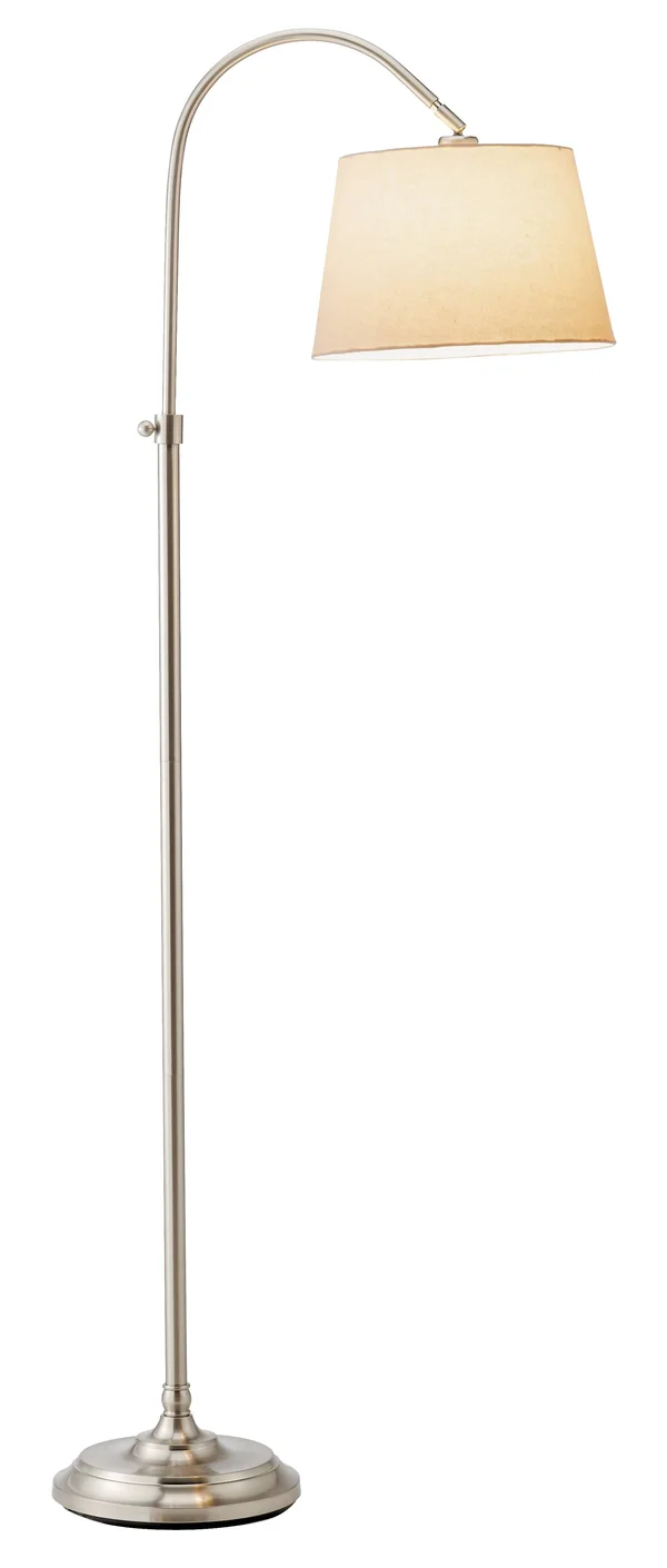 Adesso Bonnet Floor Lamp, Satin Steel