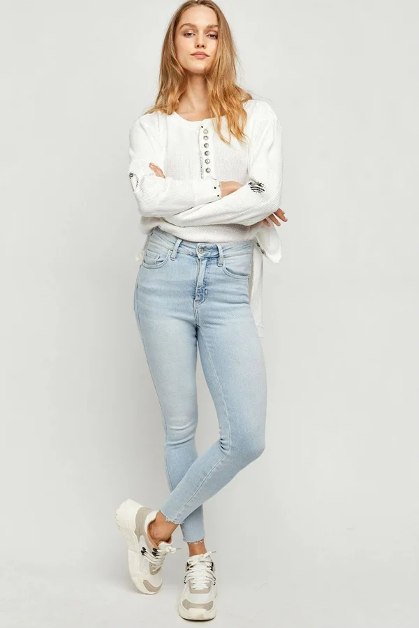 Free People Raw High Rise Jegging - Havanna Blue
