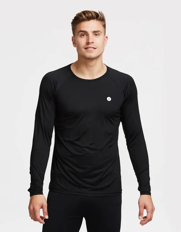 UPF 50+ Long Sleeve Sun Protective Base Layer for Men, Sun Safe Tops Navy