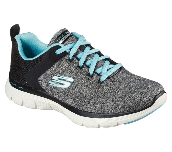Skechers Women's Flex Appeal 4.0 Sneakers - Black/Light Blue, 5.5