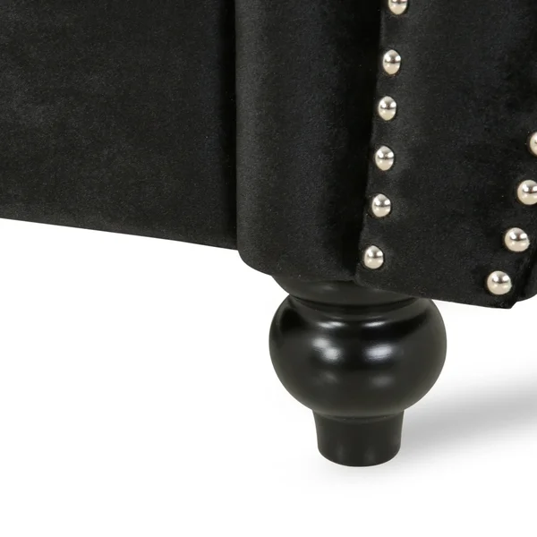 Christopher Knight Home Olga Velvet 3 Seater Sofa, Black, Dark Brown