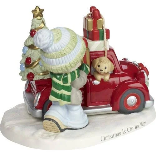 Precious Moments Christmas Is on Its Way - Red Truck Figurine
