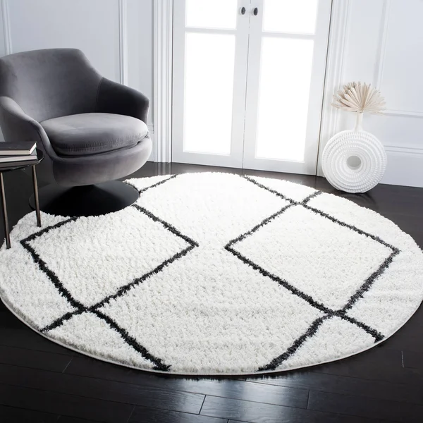 Safavieh Clearance August Shag AUG582F Ivory Rug, 6&7x22x6&7x22 - Round