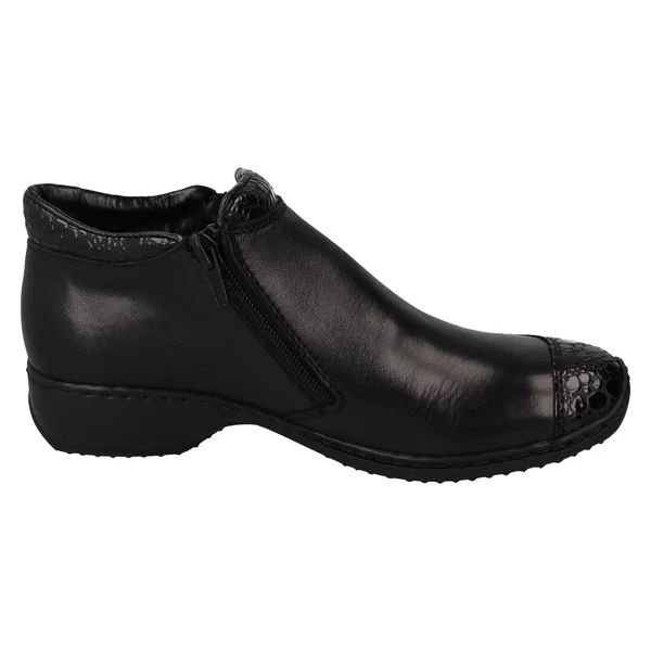 Rieker L3862-45 Ladies Zip Ankle Boots Granite/Black: EU 38