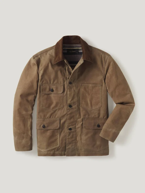 Buck Mason Men's Dry Waxed Canvas Highland Jacket in Deep Desert, Size XL, Cotton/Polyester