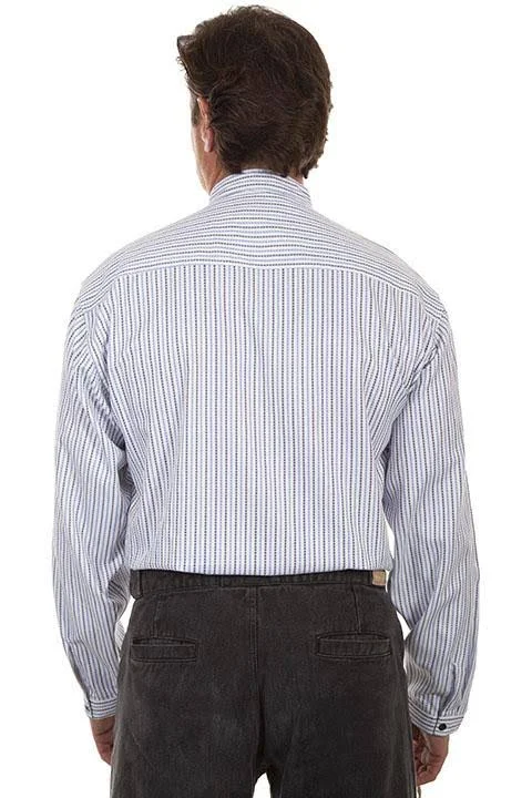 Scully Western Shirt Mens Long Sleeve Stripe Button F0_RW292 Blue