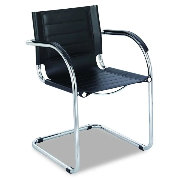 Safco Products 3457BL Flaunt Guest Leather Chair, Black, 23 x 21.5 x 31.8 inches