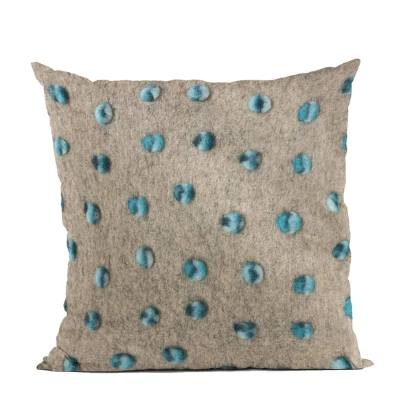 Plutus 18x22 x 18x22 Wool Dot Luxury Throw Pillow in Blue