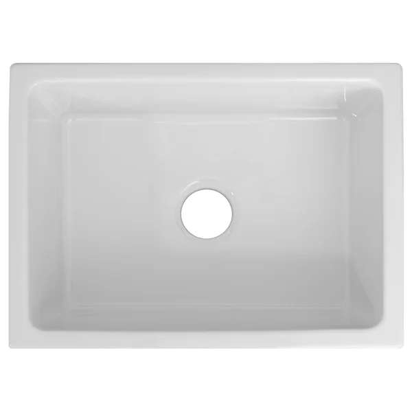 ZLINE Venice 24 inch Farmhouse Reversible Fireclay Sink in White Gloss, FRC5120-WH-24