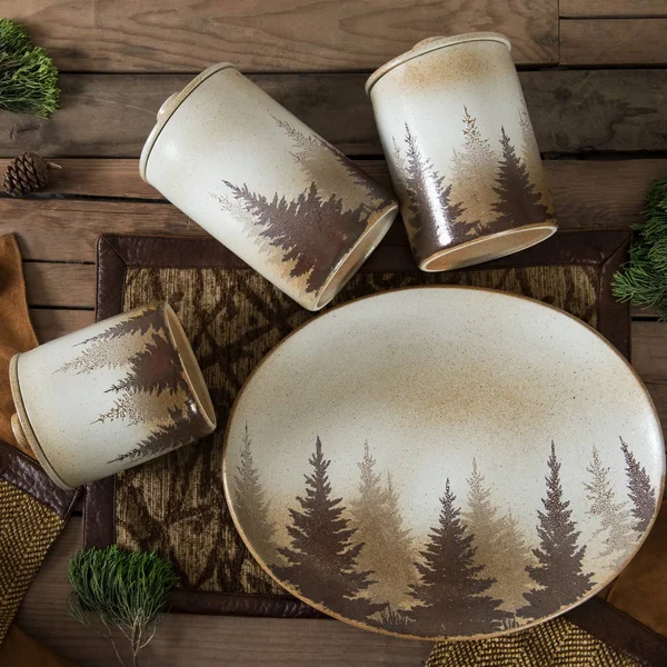 HiEnd Accents Clearwater Pines 3 PC Canister Set - DI1763CS01