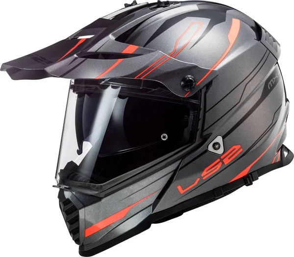 LS2 MX436 Pioneer Evo Knight, Enduro Helmet - Grey/Orange - XXL
