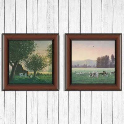 Farm Life IV - 2 Piece Picture Frame Photograph Print Set on Paper August Grove Format: Brown Framed Paper - Size: 17x22 H x 34x2
