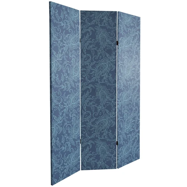 Oriental Furniture 6 ft. Tall Double Sided Floral Wallpaper Canvas Room Divider