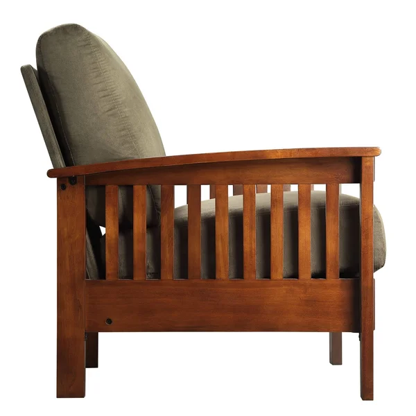 Home Interior Mission-Style Chair with Microfiber Covering - Oak/Olive