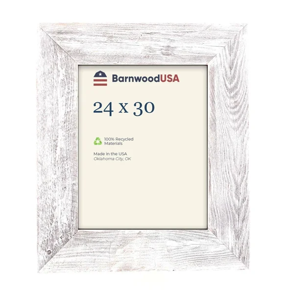 Rustic Farmhouse 3-Inch Picture Frame - White Wash 24x30