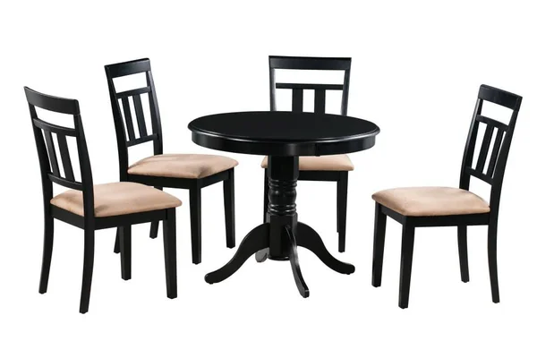 Mu0026D Furniture 5 Piece Brookline Dining Set Rubber in Black - BRWT5-BLK-C