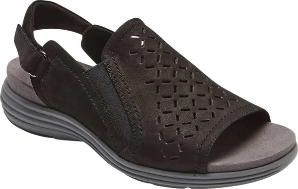 Aravon Beaumont Peep Sling Women's Shoes, Black, 6.5
