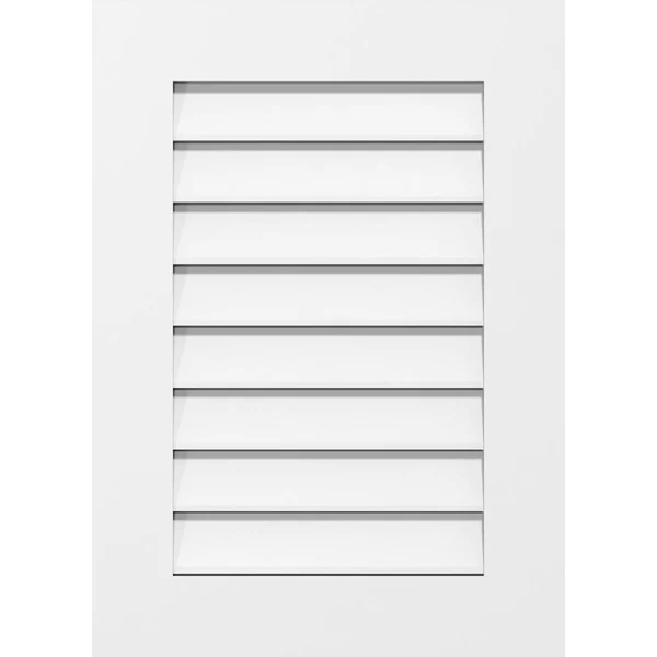 Ekena Millwork GVPVE34X2201SF 34x22W x 22x22H Vertical Surface Mount PVC Gable Vent: Functional, w/ 3-1/2x22W x 1x22P Standard F