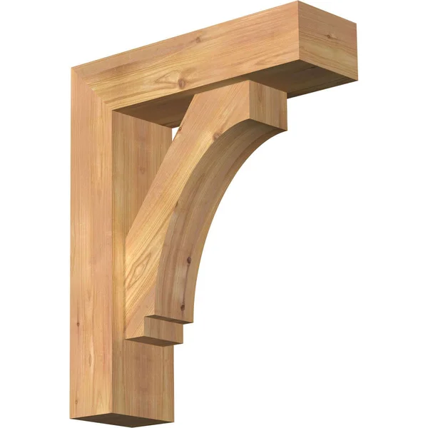 Ekena Millwork BKT0604X18X22IMP05SWR 5 1/2x22W x 18x22D x 22x22H Imperial Block Smooth Bracket w/ Offset Brace - Western Red Ceda