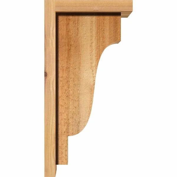 Ekena Millwork COR06X12X12NEW01RWR 6x22W x 12x22D x 12x22H Newport Rough Sawn Corbel w/Backplate, Western Red Cedar