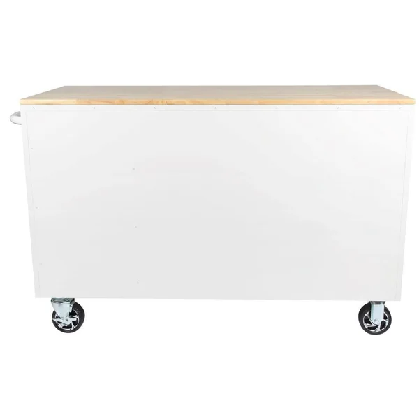 Husky 56 in. W 5-Drawer 1-Door, Deep Tool Chest Mobile Workbench in Gloss White