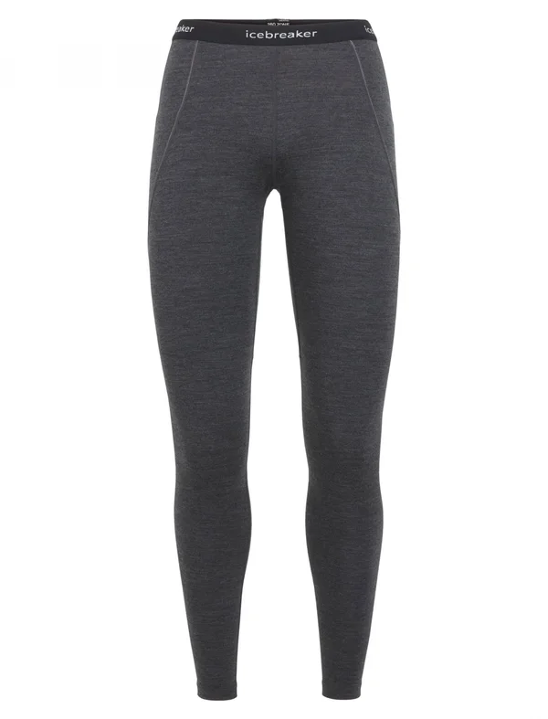 Icebreaker 260 Zone Leggings Grey - Womens Merino Bottoms, Size - Color Jet HTHR - Black
