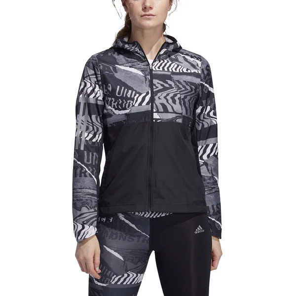Adidas Women's Own The Run City Clash Wind Jacket, Size: Medium, Black