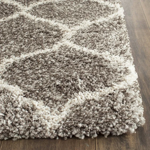 Safavieh Hudson Shag SGH280B Grey, Ivory Rug 7& x 7& Round