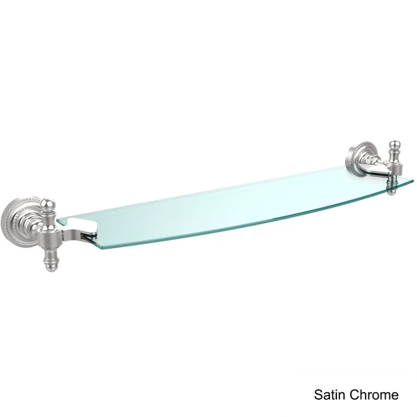 Allied Brass Retro Dot 18 inch Glass Shelf Polished Nickel