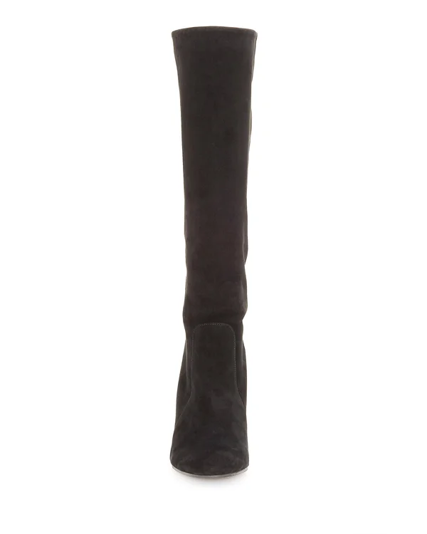 Vince Camuto Womens Sessily Slouchy Chunky Heel Suede Boot Black (7.5, Black)