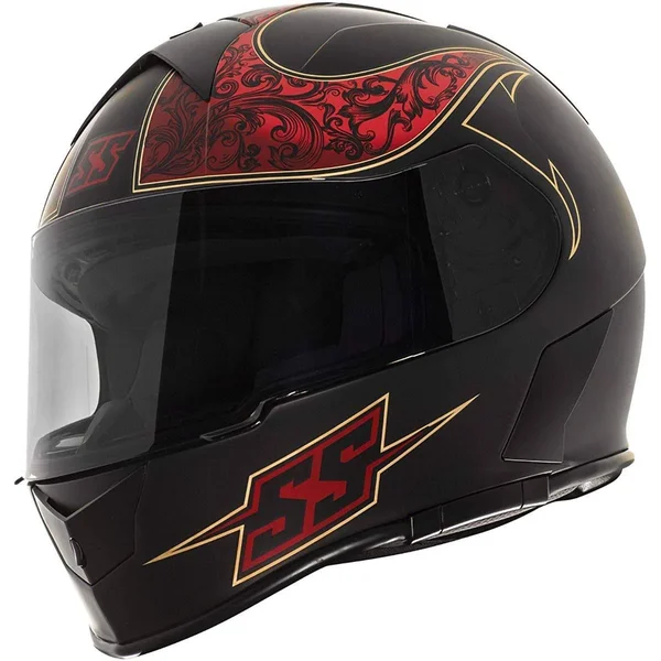 Speed & Strength SS900 Scrolls Helmet (Large, Black/Red)