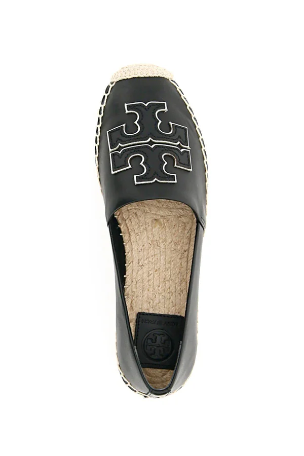 Tory Burch Ines Leather Espadrilles - Black - Espadrilles