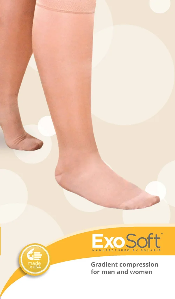 Lu0026R USA Solaris ExoSoft 20-30mmHg Open Toe Knee High - Medium, Black