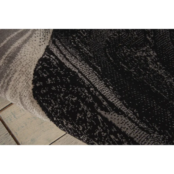 Nourison Soho SOH05 Black Grey Area Rug - 5 ft 3 in x 7 ft 4 in