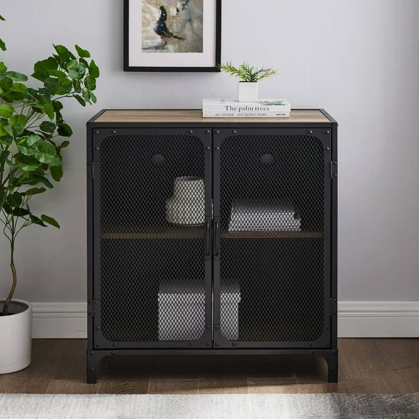 Manor Park Industrial Accent Cabinet - Reclaimed Barnwood